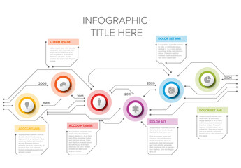 Poster - Simple Colorful Circular time line Infographic Design Template with six element with title on the light background. Modern multipurpose infochart template