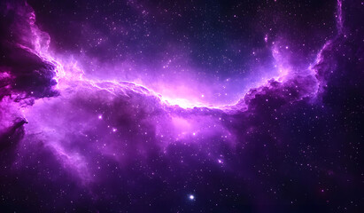 Wall Mural - amazing purple galaxy with stars and nebula background, night sky