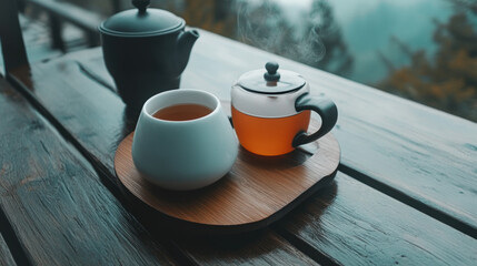 Minimalist tea set with only two items