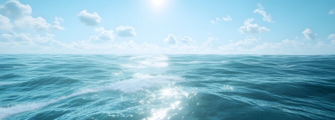 Wall Mural - 42. a shimmering ocean backdrop with gentle waves, providing a serene vibe