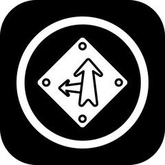 Poster - Go Straight Or Left Icon Design