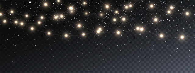 Wall Mural - the christmas garlands are available in a transparent vector background format. this set of christma