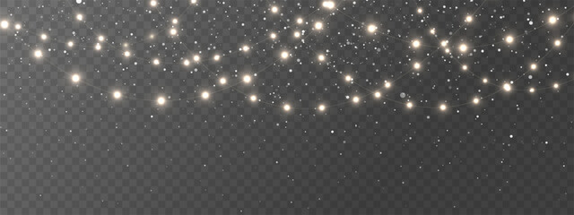 Wall Mural - the christmas garlands are available in a transparent vector background format. this set of christma
