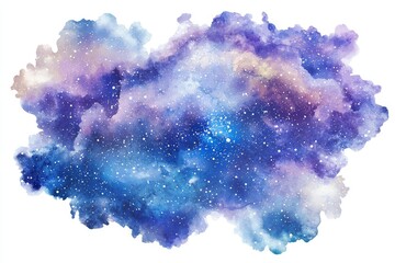 Aufkleber - An abstract cloud shape with harmonious nebula clouds swirling in it, isolated on a transparent background