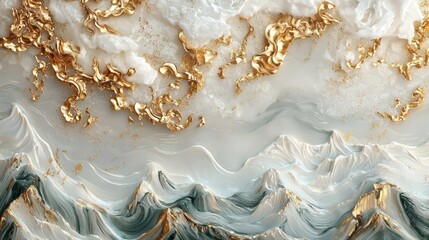 Poster - I've painted a sunset over a mountain range with fog using generative AI.