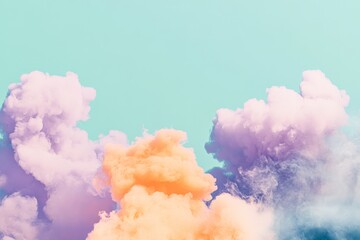 Poster - This image presents bright pastel clouds in dynamic, abstract formations, crafting vivid and engaging visual art that stimulates creativity and inspiration.