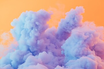 Poster - A striking fusion of vivid blue and orange clouds create an ethereal sky, blending seamlessly into each other, showcasing a mesmerizing balance of color and texture.