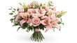 © samrit - A stunning bouquet of pink lilies and roses, symbolizing beauty and grace, perfect for weddings or significant milestones