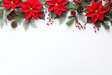 Poster - Christmas border flower backgrounds.