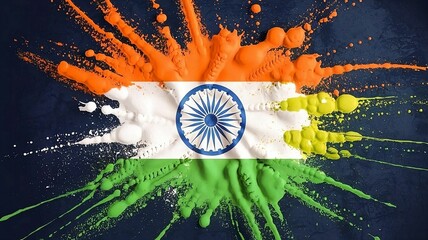 An artistic representation of India Independence Day, showcasing the national flag and elements of cultural heritage