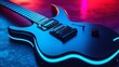 © mirifadapt - modern electric guitar with neon blue accents and a sleek design