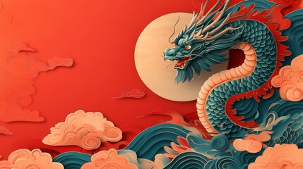 Majestic Eastern Dragon Design