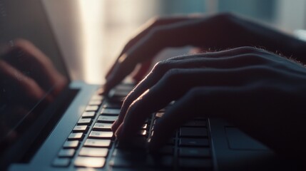 Poster - Hands Typing on a Laptop