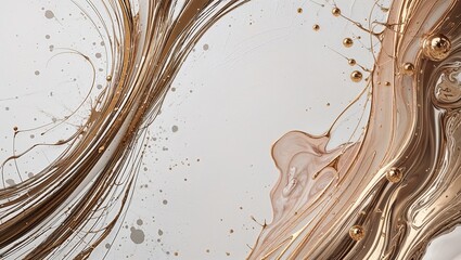 Wall Mural - Abstract gold and white marbled texture.