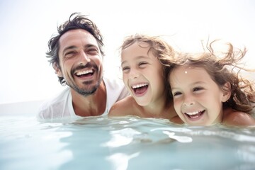 Wall Mural - swimming laughing smiling bathing.