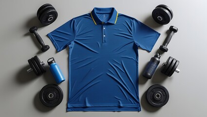 Realistic mockup of male polo shirt