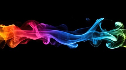Fototapete - Swirls of vibrant smoke intertwine in an abstract pattern, creating a captivating visual flow