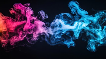 Poster - Colorful swirls of smoke dance and mingle, creating an abstract atmosphere of vibrant hues