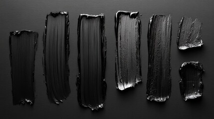 Poster - Black Paint Strokes on Dark Canvas