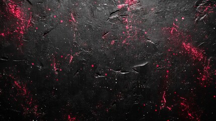 Canvas Print - Abstract Dark Texture with Red Splashes