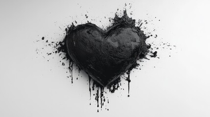 Wall Mural - Abstract Black Heart Art