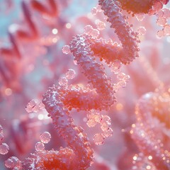 Fototapete - chromosome. DNA spiral. Genome. 3d rendering