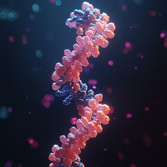 Fototapete - chromosome. DNA spiral. Genome. 3d rendering