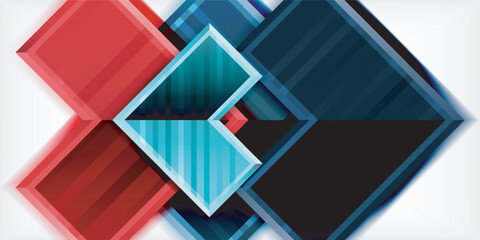 Aufkleber - Arrow symbols created with 3d effects and line texture geometric abstract background