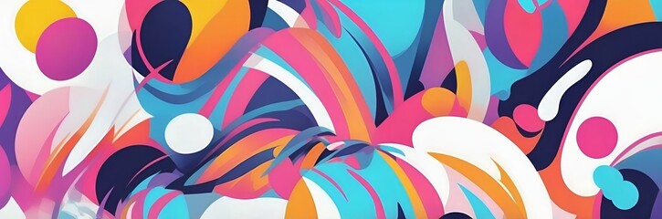 Wall Mural - Wide abstract colorful art background wallpaper with artistic shapes 