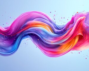 Aufkleber - Vivid abstract ink splatter swirl with rainbow colors, fantasy floral texture, watercolor paint brush stroke explosion, modern vibrant design, 3D digital art for wallpaper