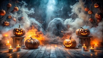 smoke and fog effect with empty center spooky halloween Background