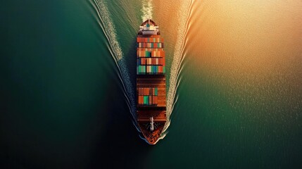 container ship in import export and business logistic , Shipping, Aerial view, Water transport, Shell Marine