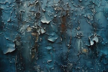Poster - A close-up view of peeling paint on a worn-out wall