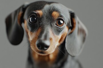 Poster - A close-up shot of a small dog with large, expressive eyes