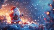 © MAGNIFIER - santacros with snowflakes, gifts the scene should be on the side and use the colors of Christmas