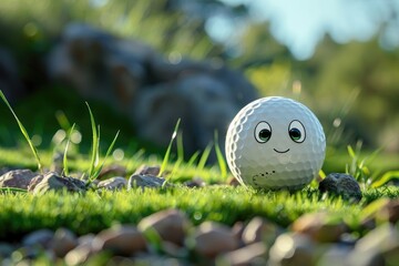 Cartoon golf ball character