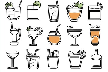 Poster - A selection of different drinks and beverages arranged on a table or counter