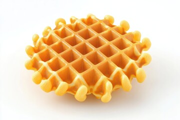 Sticker - A single waffle on a plain white surface with a white background