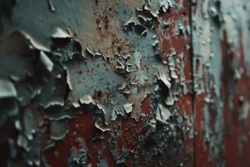 Poster - A close-up shot of peeling paint on a wall, great for representing decay or neglect in various contexts