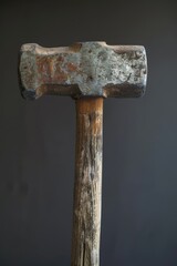Poster - A hammer resting on top of a wooden block, ready for use