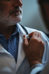 Poster - A close-up shot of a person in a lab coat, ideal for use in scientific or medical contexts