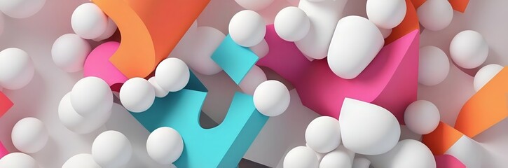 Abstract 3D geometric shapes circle and sphere dynamic wide background pattern