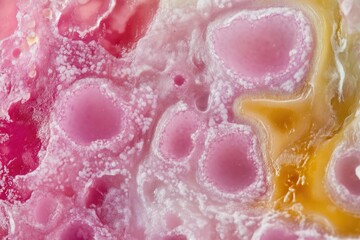 Aufkleber - Close-up shot of a pink and yellow chemical substance