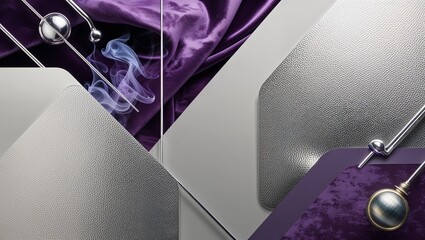 Poster - Abstract design with smoke and silver.