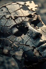 Poster - A section of a jigsaw puzzle featuring a person's face, suitable for use in educational or creative projects