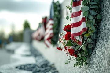 Aufkleber - Row of flags on a wall, colorful and varied