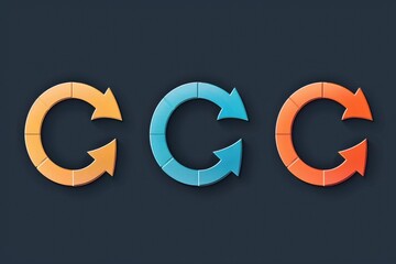 Poster - Three colorful arrows moving in different directions