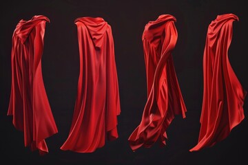 Aufkleber - A collection of red garments suspended from above