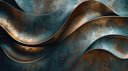 Aufkleber - Close-up shot of a wavy metal surface, often used for decorative or industrial purposes