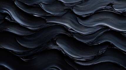 Poster - A close-up view of a wavy pattern on a dark background, ideal for use in designs where texture and color are important